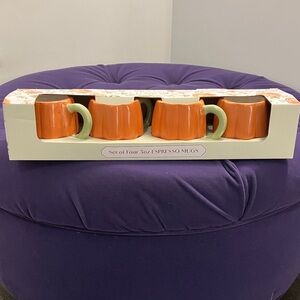 Orange Espresso Mugs Set of 4